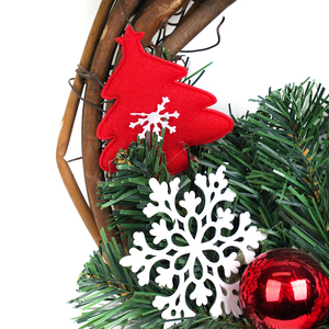 Ghirlanda Artificiale in Vimini da 25cm <span class=keywords><strong>per</strong></span> Decorazione Natalizia da Appendere alla <span class=keywords><strong>Porta</strong></span> d'Ingresso, Nuova Collezione OEM Personalizzata all'Ingrosso dalla Fabbrica Jintai - Product Image 3