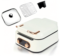 Poêle électrique à double face chauffante en acier inoxydable avec grill, cuisinière multifonction pour la maison