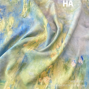 Ha Water Lily Print Linen Fabric Digital Printing 100% Linen For Women's Wear <b>Dresses</b> Shirts Trousers Curtains - Product Image 2