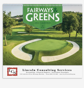 Calendriers personnalisés 2027 avec logo sur spirale pour fairways et greens – Cadeau promotionnel <span class=keywords><strong>de</strong></span> golf haut <span class=keywords><strong>de</strong></span> gamme en gros - Product Image 1