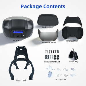 Coffre arrière pour moto Honda XADV750, boîte rigide de 50L avec dossier souple, verrouillable, coffre de rangement pour bagages XADV 750 - Product Image 4