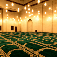 Tapis de prière moderne hydrofuge à motif arqué pour mosquée, anti-salissure, lavable, à poils ras, pour usage domestique, options de couleurs vert, rouge, bleu
