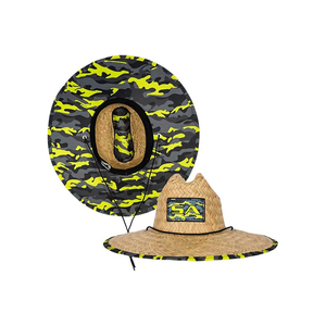 Sombreros de Paja Personalizados con Parche de Surf para Hombre y Mujer, Sombrero de Salvavidas Clásico con Protección Solar UPF 50+ y Tela Impresa Debajo del Sombrero de Playa - Product Image 6