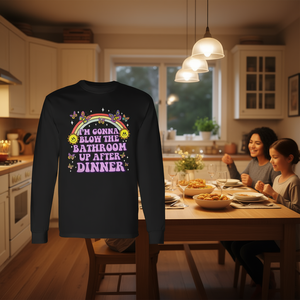 T-shirt a maniche lunghe per adulti, design divertente, girocollo, stampa digitale, unisex - Product Image 3