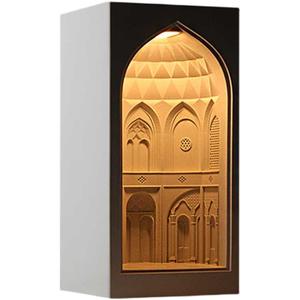 Lámpara de Noche Creativa para Dormitorio con Diseño de Jardín Persa, Lámpara de Mesa de Cerámica y PC, Adorno de Cemento, Lámpara de Pared, Funciona con Batería, Regalo - Product Image 3