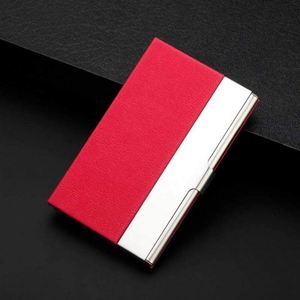 Unisex Business Name Card <b>Holder</b> Stainless Steel & PU Leather Credit Card Case Luxury Business Card Case - Product Image 2
