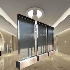 Mur d'eau en verre rectangulaire d'intérieur avec éclairage LED, cadre en acier inoxydable, design moderne pour restaurants - Product Image 4