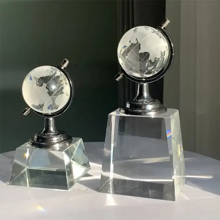 Crystal glass ball Trophies Awards Glass Souvenirs Gifts Sports ball Crystal Crafts trophies Business gifts