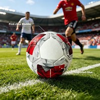 Sıcak Fırsat Dayanıklı TPU Deri Dokulu Termal Yapıştırılmış 5 Numara Futbol Topu, Profesyonel Müsabaka Antrenmanı için Bütil İç Lastikli