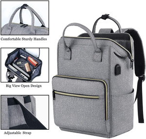 Sạc USB Thông Minh Mang Theo Túi Du Lịch Trường Đại Học Bookbag 15.6Inch Phụ Nữ Đàn Ông Văn Phòng Giáo Viên Du Lịch Máy Tính Xách Tay Ba Lô - Product Image 4