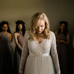 Vestido de Tul Color Marfil con Corte Curvo # 1125 - Product Image 6