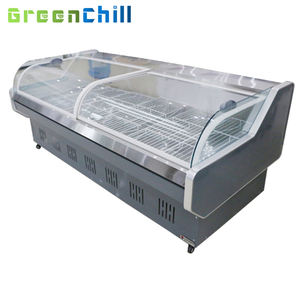 <span class=keywords><strong>Vitrina</strong></span> comercial de carne fresca para supermercado-Mostrador refrigerado al aire libre de acero inoxidable con tapa de vidrio e iluminación LED - Product Image 2