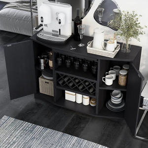 Armario de buffet de aparador de madera de estilo moderno europeo personalizado de fábrica, estante de vino de 51,18 pulgadas con almacenamiento personalizado para <span class=keywords><strong>Wine</strong></span> Bar - Product Image 3