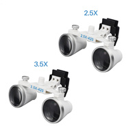 Dental 2.5X/3.5X Lens Binocular Loupe Galilean Dental Magnifier for Dentist Surgical Use Manual Power Source Dental Loup Lens