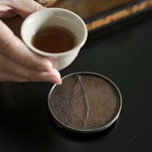 Posavasos redondo de hojalata con aislamiento térmico para ceremonia del té, soporte para tapa de tetera, origen Anji - Product Image 2