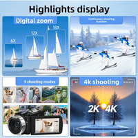 4K 超高清 48MP WiFi 18 倍变焦 3.0 英寸触摸屏 红外夜视 外置麦克风 Vlog 旅行视频数码摄像机
