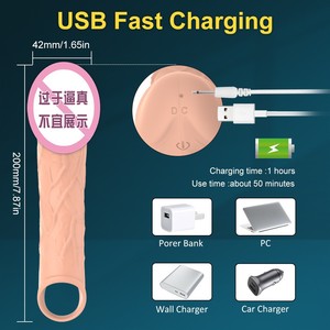 Hochwertige fern gesteuerte Sexspielzeug für Männer Silikon männlich Penis Extender Vibrierender Penis Wieder verwendbare Tpe Dildos Kondom - Product Image 4