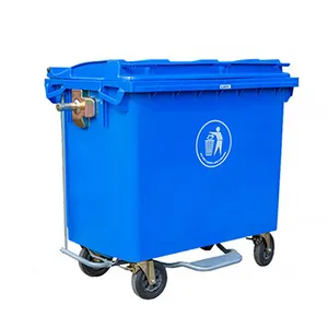 Gute Qualität HDPE Outdoor 1100 L Wheelie Bins Urban Kunststoff Medizinischer Müll container