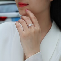 Bague en Moissanite de laboratoire 2 carats, tendance, de luxe, pour femme, en argent 925 sertie de diamants