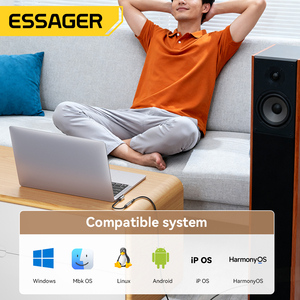 อะแดปเตอร์แปลงเสียง ESSAGER ES-YP28 90 องศา จาก USB-C เป็นช่องเสียบหูฟัง 3.5 มม. สายแปลงเสียง 3.5 มม. เป็น USB Type-C - Product Image 3