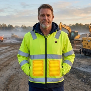 Unisex High Visibility Outdoor Work <strong>Jacket</strong> CLASS 3 Hi-Vis Reflective Heated Coat Waterproof Safety Heated <strong>Jacket</strong> Mens - Product Image 2