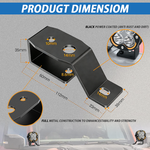 Supports <span class=keywords><strong>de</strong></span> fixation pour phares, supports <span class=keywords><strong>de</strong></span> montage pour montants A, supports <span class=keywords><strong>de</strong></span> phares antibrouillard LED tout-terrain pour Ford Bronco 2021 2022 2023 2024 2025 - Product Image 4