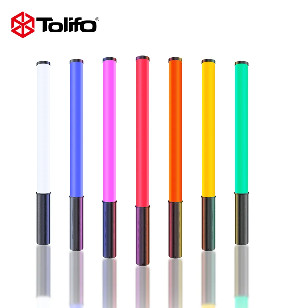 Tolifo หลอดไฟ LED แบบพกพาสี RGB 10W,วิดีโอขนาดพกพาหลอดสำหรับถ่ายภาพในสตูดิโอถ่ายภาพ