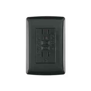Linea italiana scatola nera 3 unità Duplex contatto terra errore GFCI presa parete 125V tensione nominale 15A USB NFC presa compatibile noi - Product Image 1
