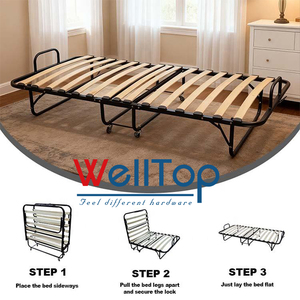 Cama Plegable Portátil Moderna con Marco Metálico y Ruedas para Hospital, Dormitorio, Hotel y Exteriores, Venta al Por Mayor de Fábrica - Product Image 5