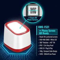 Lecteur de codes-barres 2D QR mains libres UMG-FS31 économique à induction automatique USB pour paiement mobile en supermarché