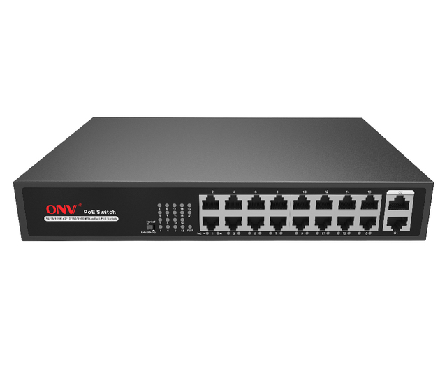 ONV Hot Selling POE Switch 16 Port 10/100M POE Switch with Gigabit Uplink for CCTV System H1016PLS