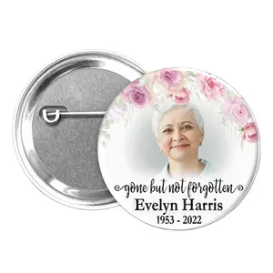 In Loving Memory Custom Photo Devout Button Lapel Memorial Angel Wings Funeral Pins In Memory Of Life Celebration