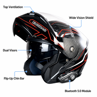 Casque de moto modulaire avec Bluetooth A818, visière double relevable, casque K50, certifié 3C pour hommes et femmes, moto