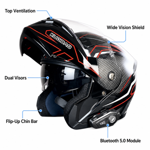 Casco de Motocicleta Modular con <span class=keywords><strong>Bluetooth</strong></span> A818, Visera Doble Abatible, Auriculares K50, Certificado 3C, para Hombres y Mujeres - Product Image 4