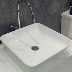 อ่างล้างหน้าบนเคาน์เตอร์สุขภัณฑ์อ่างล้างมือผลิตภัณฑ์ร้อนอ่างล้างหน้าบนอ่างล้างมือ WC อ่างล้างจานเซรามิกสีขาว