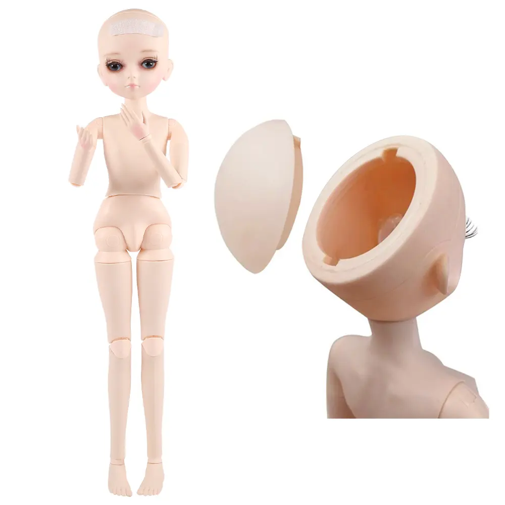 女の子のドレスアップメイク45Cmヌードボディ1/4は衣装アクセサリーなしで関節裸Bjd人形を変更することができます