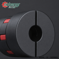 Accouplement à mâchoires courbées en alliage d'aluminium, insert rouge, pince araignée, jeu nul, fonctionnement fluide pour machine CNC, moteur pas à pas, servomoteur