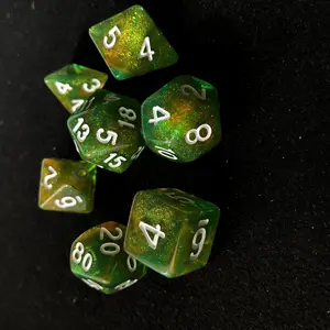 Kleurrijke Hars Veelvlakkige Dobbelstenen Set Met Vierkante Hoek Voor D & D En Rpg Bordspellen