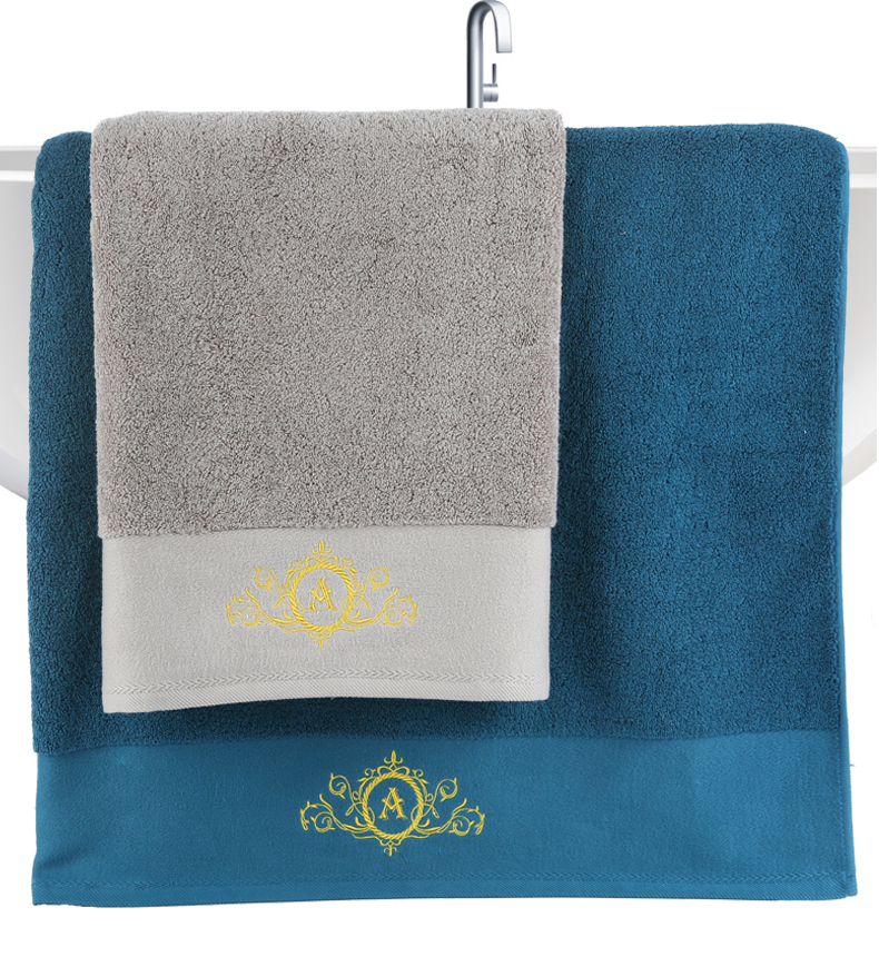 Woven Fabric Customized Embroidered Logo White 100% Cotton 5 Star Hotel Bath Towel Solid Color
