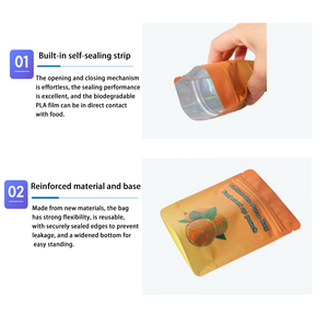 Bolsa de aperitivos de grado alimenticio personalizada, papel de aluminio Mylar, cremallera impermeable a prueba de humedad para dulces, galletas, patatas fritas, frutos secos, embalaje - Product Image 4