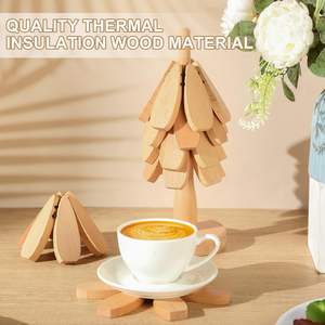 Ensemble <span class=keywords><strong>de</strong></span> 6 <span class=keywords><strong>dessous</strong></span>-<span class=keywords><strong>de</strong></span>-<span class=keywords><strong>plat</strong></span> pliables en bois <span class=keywords><strong>de</strong></span> hêtre avec support pour plats chauds, casseroles, poêles et assiettes - Product Image 6