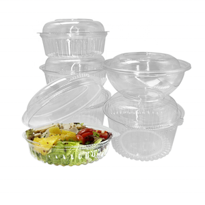 Trong suốt chất lượng cao thực phẩm <span class=keywords><strong>container</strong></span> rPet vòng nhựa salad hộp bát thực phẩm <span class=keywords><strong>container</strong></span> bán buôn với nắp - Product Image 1