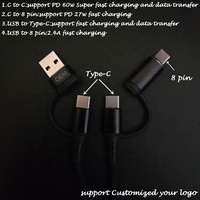 Cables USB tipo C de 8 pines 4 en 1 con carga súper rápida y precios competitivos únicos