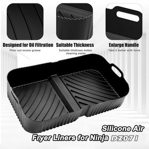 Air Fryer <b>Silicone</b> Liners for Foodi DZ071 7QT or Instant Flexbasket 10QT Air Fryer <b>Silicone</b> Liners Rectangular - Product Image 3