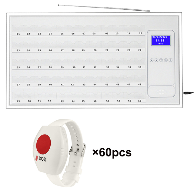 Wireless Nurse Call System 60 Beds Smart Emergency Call Pager System Nursing Home Ward Care Calling System for Patient Caregiver