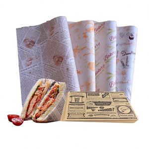 Food Wrapping <b>Paper</b> Snack <b>Pad</b> Grease-proof Coated Single Side 100% Virgin Pulp Customizable Size & Color - Product Image 2