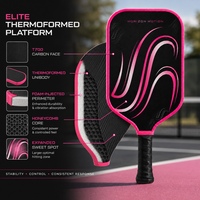 Raquette de pickleball en fibre de carbone T700 rose fluo 16 mm avec service OEM/ODM et marque privée pour les marques sportives et l'entraînement