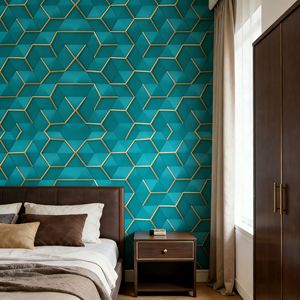 Papel Tapiz Vinílico Autoadhesivo Geométrico, Revestimiento de Pared Grueso, Impermeable y Removible para Dormitorio, Sala de Estar, Renovación de Muebles - Product Image 2