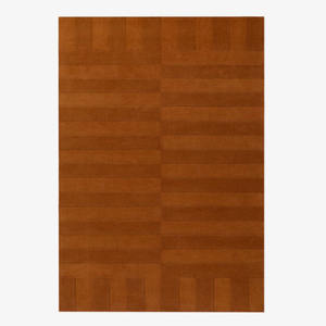 Tapis en laine rouille fait main de luxe, tufté à la main, antidérapant, adapté aux animaux domestiques, couleur unie, pour la maison et les pique-niques - Product Image 1