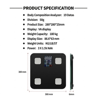 Analyseur de composition corporelle numérique électronique Leaone personnalisé 180 kg avec écran LCD en verre trempé pour la mesure de la graisse et de l'eau corporelle